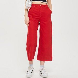 Topshop Cropped Wide Leg Jeans